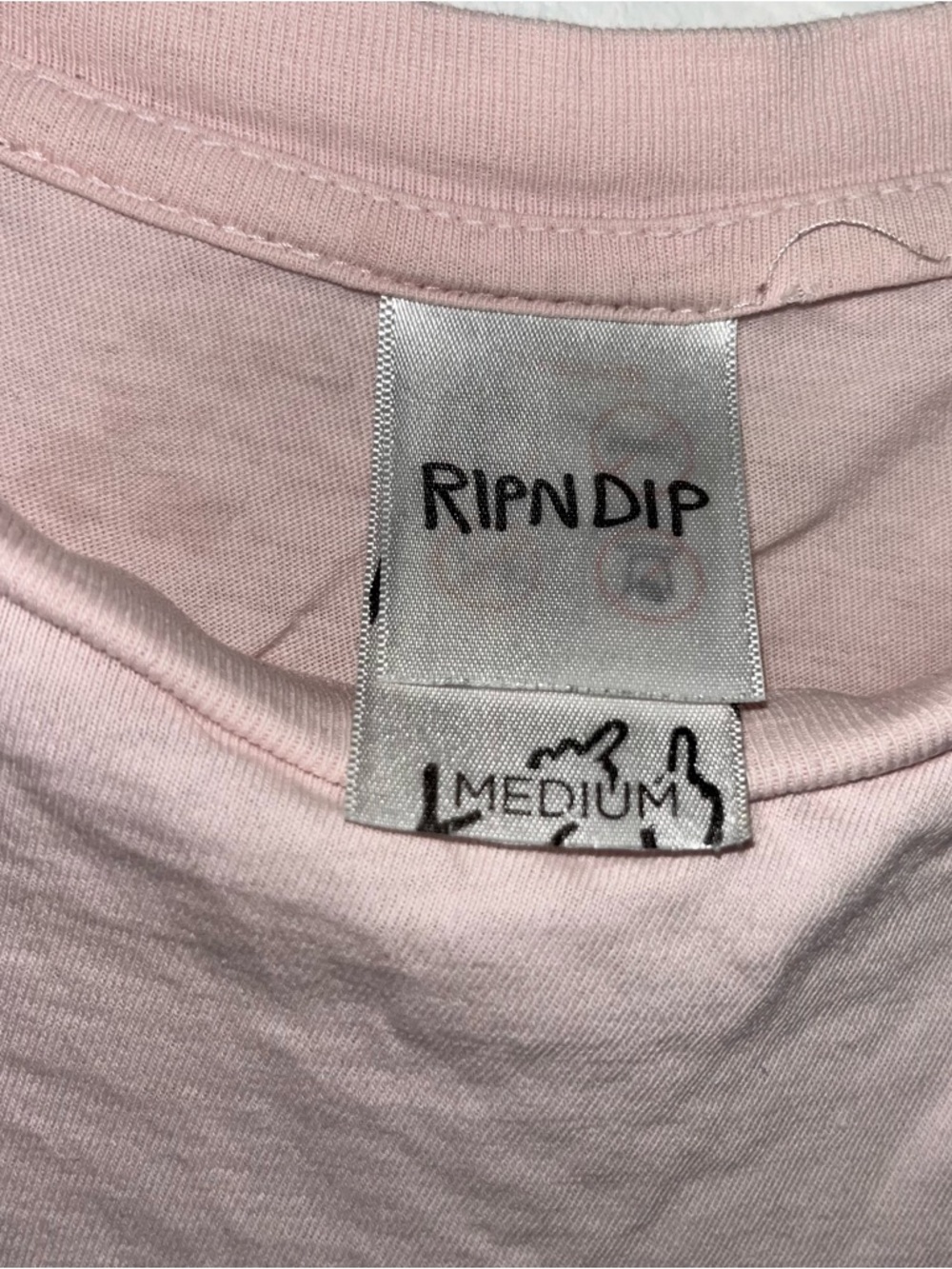 Ripndip Light Pink Short Sleeve Pocket Tee with Hidden Cat Graphic - Picture 2 of 3